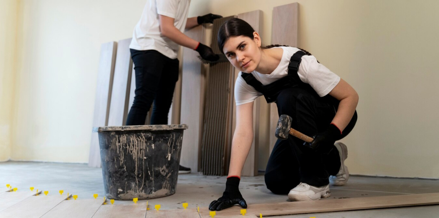 Laminate flooring installation